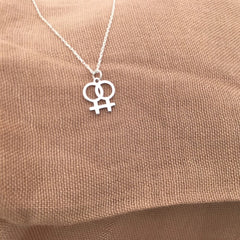 Choker Necklaces for Women Lesbian Symbol Pendant Stainless Steel Double Chain Necklace LGBT Fashion Jewelry 2022 New