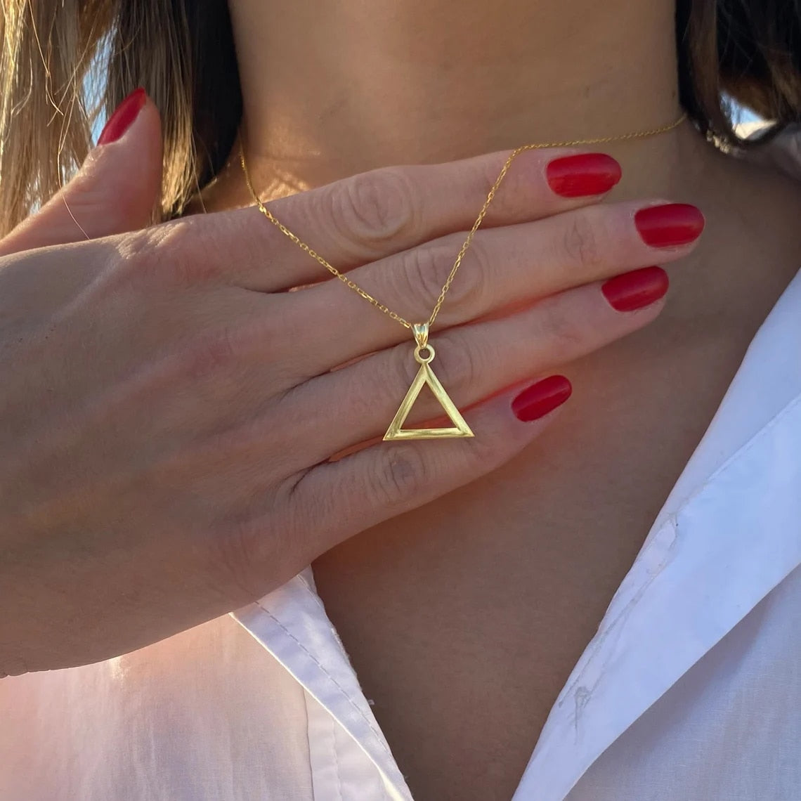 Stainless Steel Triangle Necklace For Women Dainty Triangle Aesthetic Elegance Geometry Jewelry Gift For Her Choker Pendant