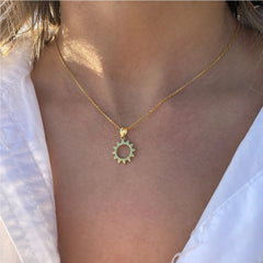 Stainless Steel Gold Sun Necklace For Women Dainty Sun Pendant Sunflower Elegance Sun Gift For Her Birthday  Christmas Gift