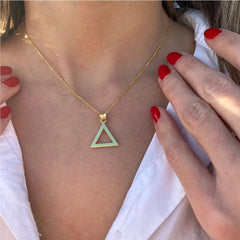 Stainless Steel Triangle Necklace For Women Dainty Triangle Aesthetic Elegance Geometry Jewelry Gift For Her Choker Pendant