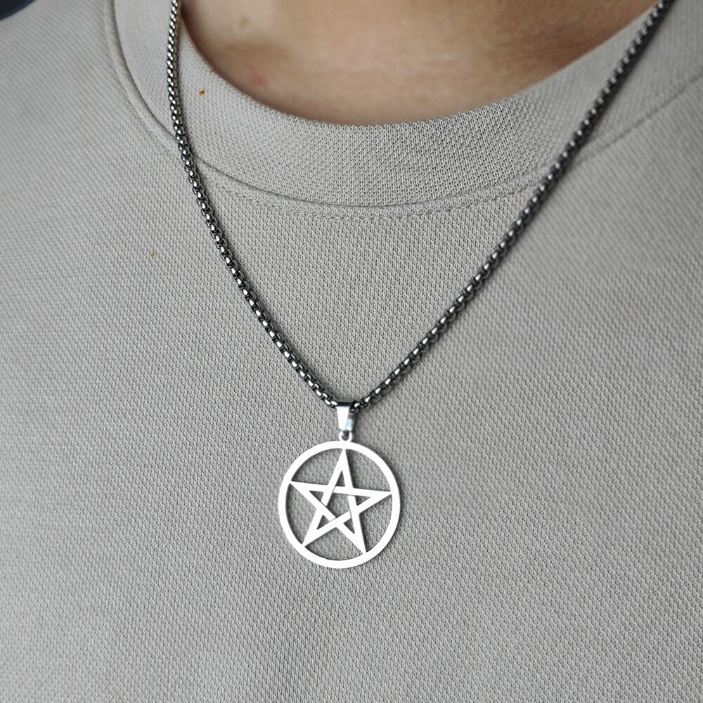 Fashion Mogan David Star Pendant Israel Jewish Stainless Steel Star of David Necklace for Men Jewelry