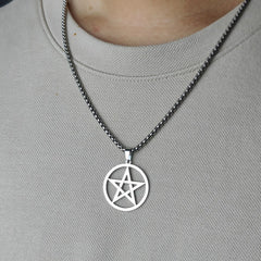 Star of David Necklace for Men Women Six-pointed Star Stainless Steel Pendant Necklaces Vintage Jewelry Religion Amulet